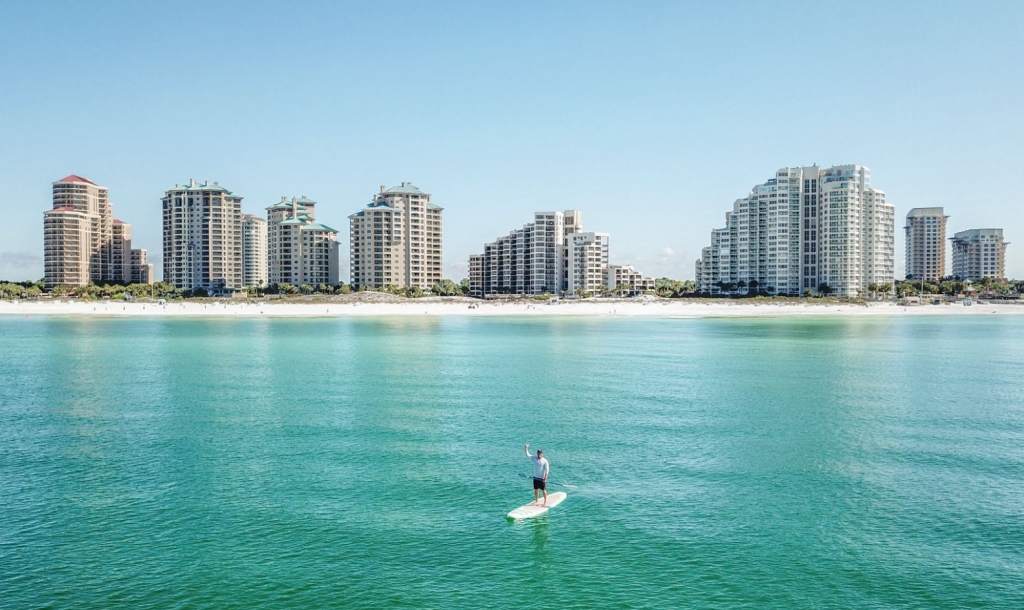 Brock on Paddle Board in Gulf