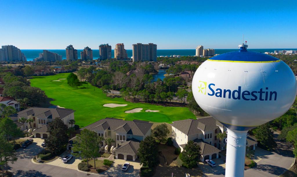 Golf course with Sandestin water tower
