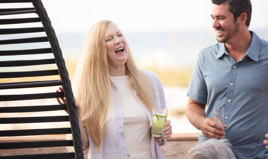 Laughing at Beach Club