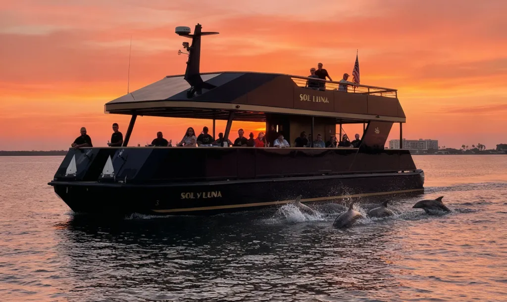 sunset dinner cruise with dolphins