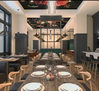 interior at ovide restaurant