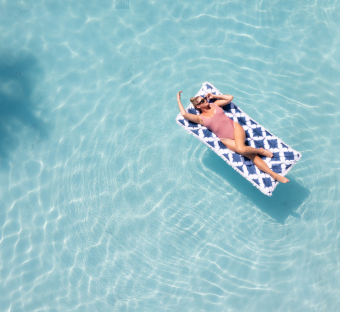 Sarah Davidson in the Beach Club pool