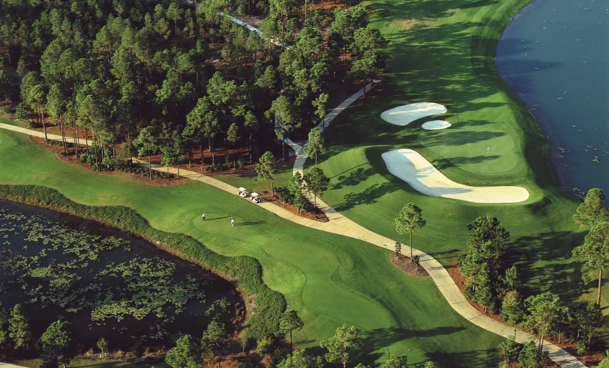 Aerial view of the Burnt Pine 9th Hole