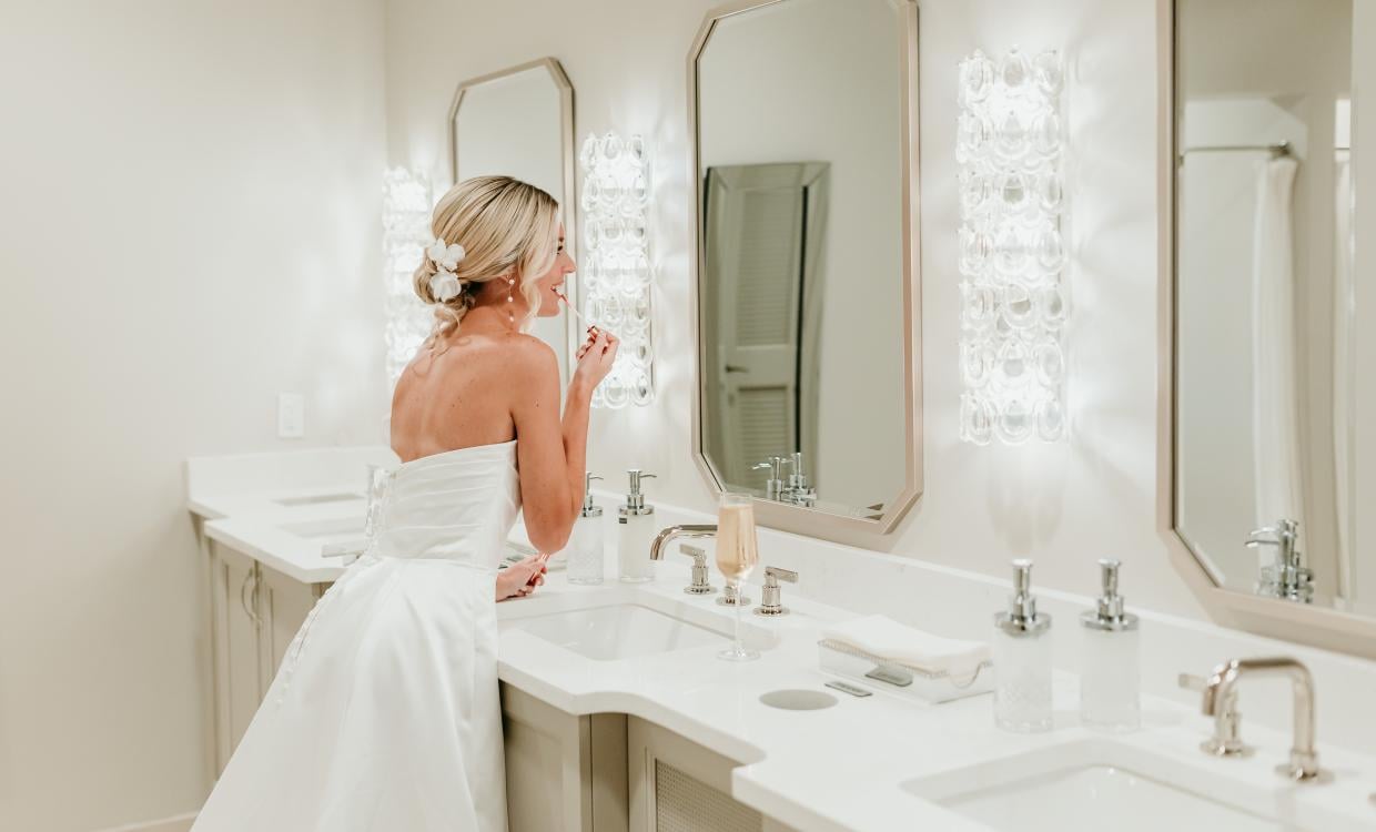 Getting Ready in Burnt Pine Bathroom