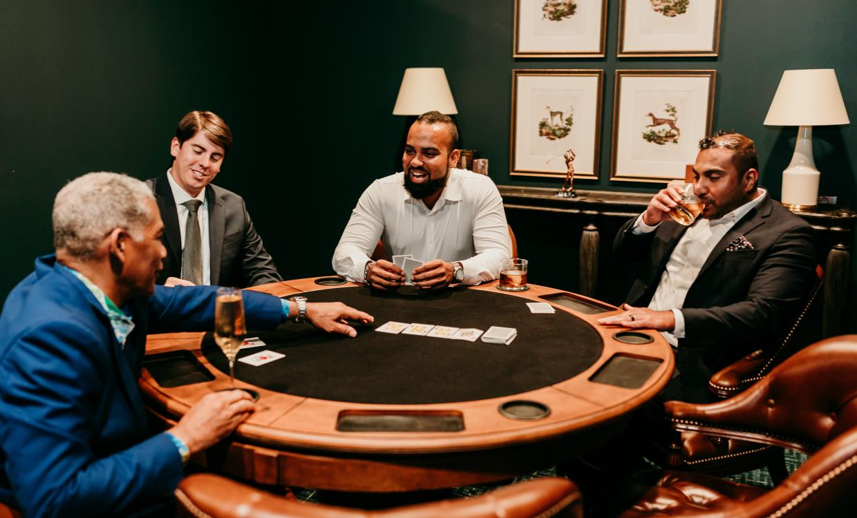 Groomsmen in the Burnt Pine locker room
