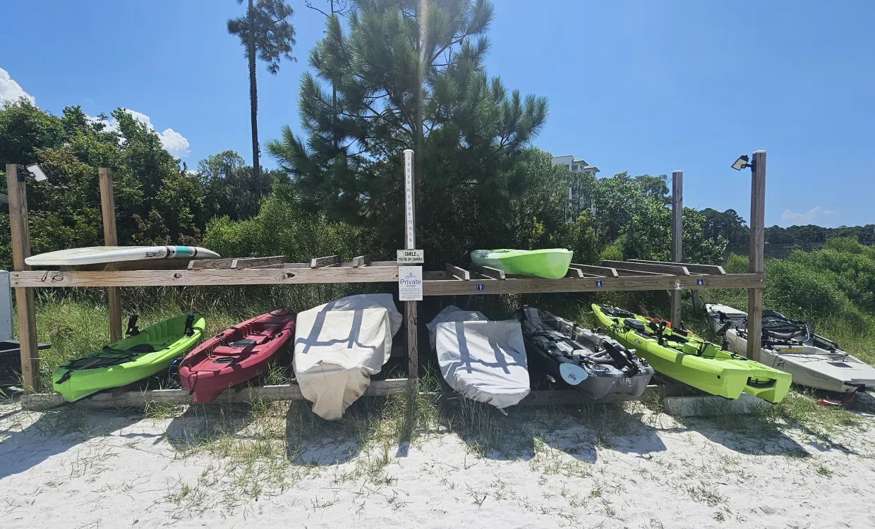 kayak storage at Sandestin Marina