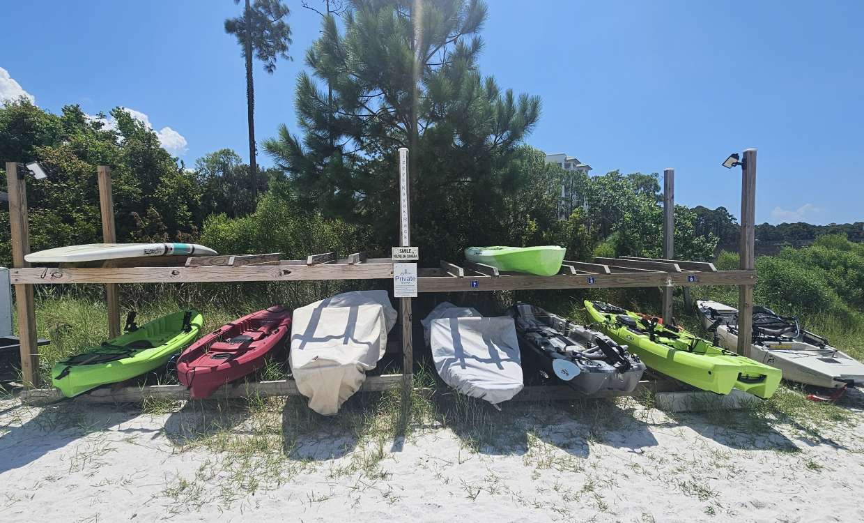 kayak storage at Sandestin Marina