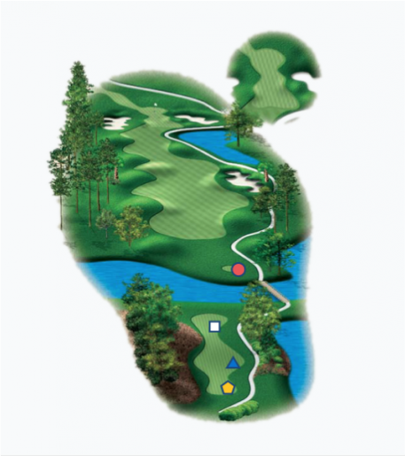 Illustration of the Links 10th hole. Par 4.