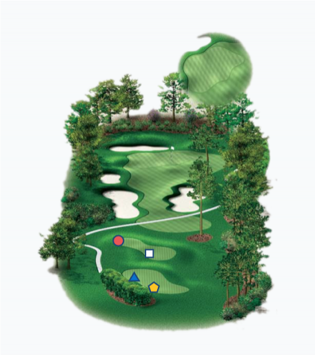 Illustration of the Links 12th hole. Par 3.