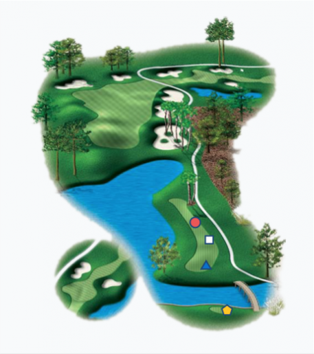 Illustration of the Links 17th hole. Par 4.