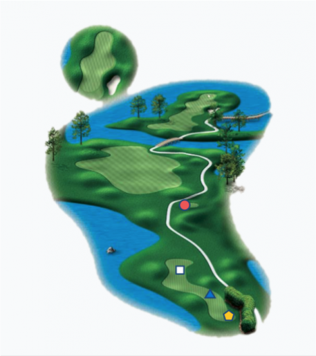 Illustration of the Links 18th hole. Par 4.