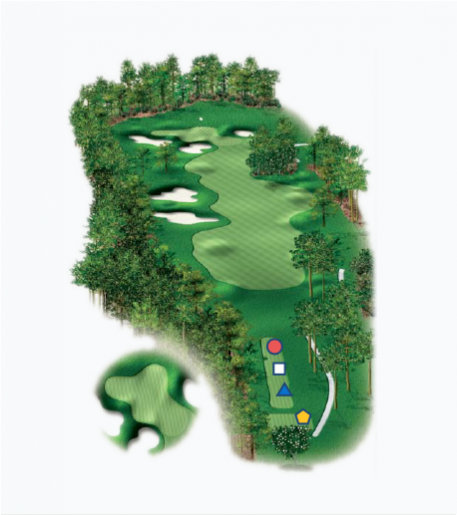 Illustration of the Links 2nd hole. Par 4.