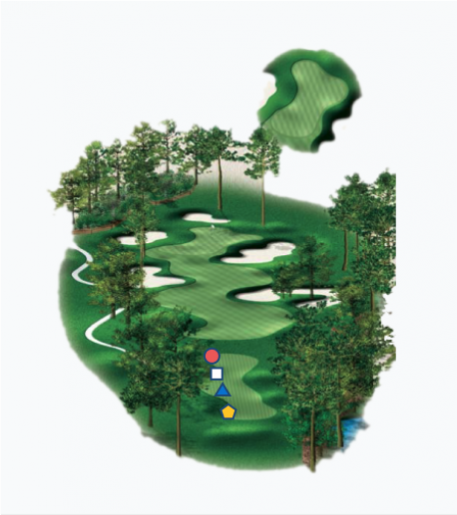 Illustration of the Links 5th hole. Par 3.